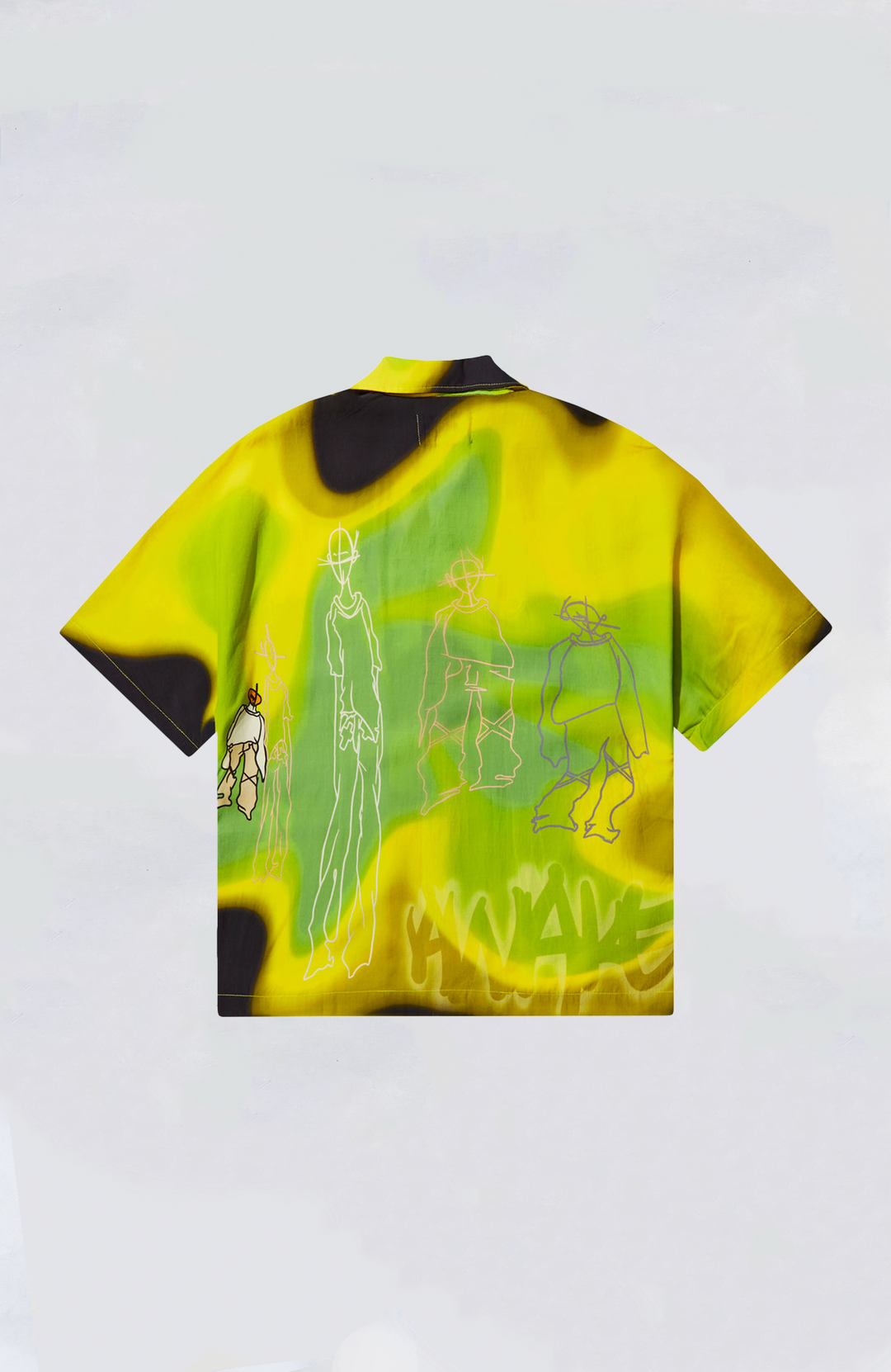 AwakeNYCharactersCampShirtLime