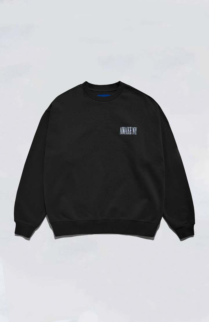 ★関税込★AWAKE NY★PIGMENT DYED EMBROIDERED CREWNECK Buy Awake NY Pigment Dyed Embroidered Crewneck Sweatshirt