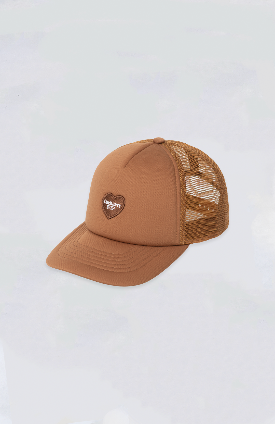 Madhappy Brown Mesh Trucker Hat Chenille Heart Patch Cap Madhappy | Accessories | Madhappy Classics Foam Trucker Hat  main image 3