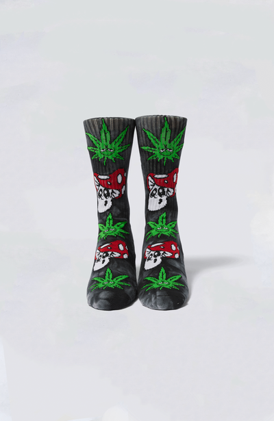 HUF Socks - Green Buddy Mushroom TD Sock