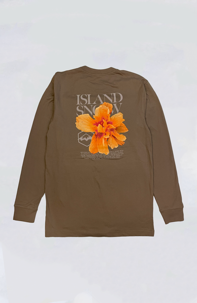 Island Snow Hawaii Premium Heavyweight Long Sleeve Tee - IS Sunrise Hibiscus