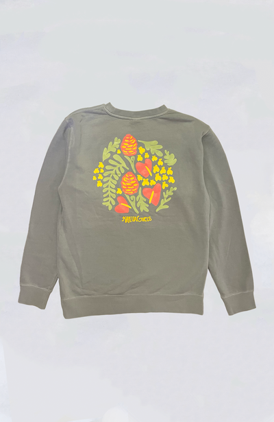 Kailua Girls Garment Dyed Crew Sweat - KG Tropical Garden