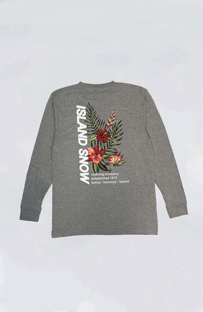 Island Snow Hawaii Premium Heavyweight Long Sleeve Tee - IS Bouquet