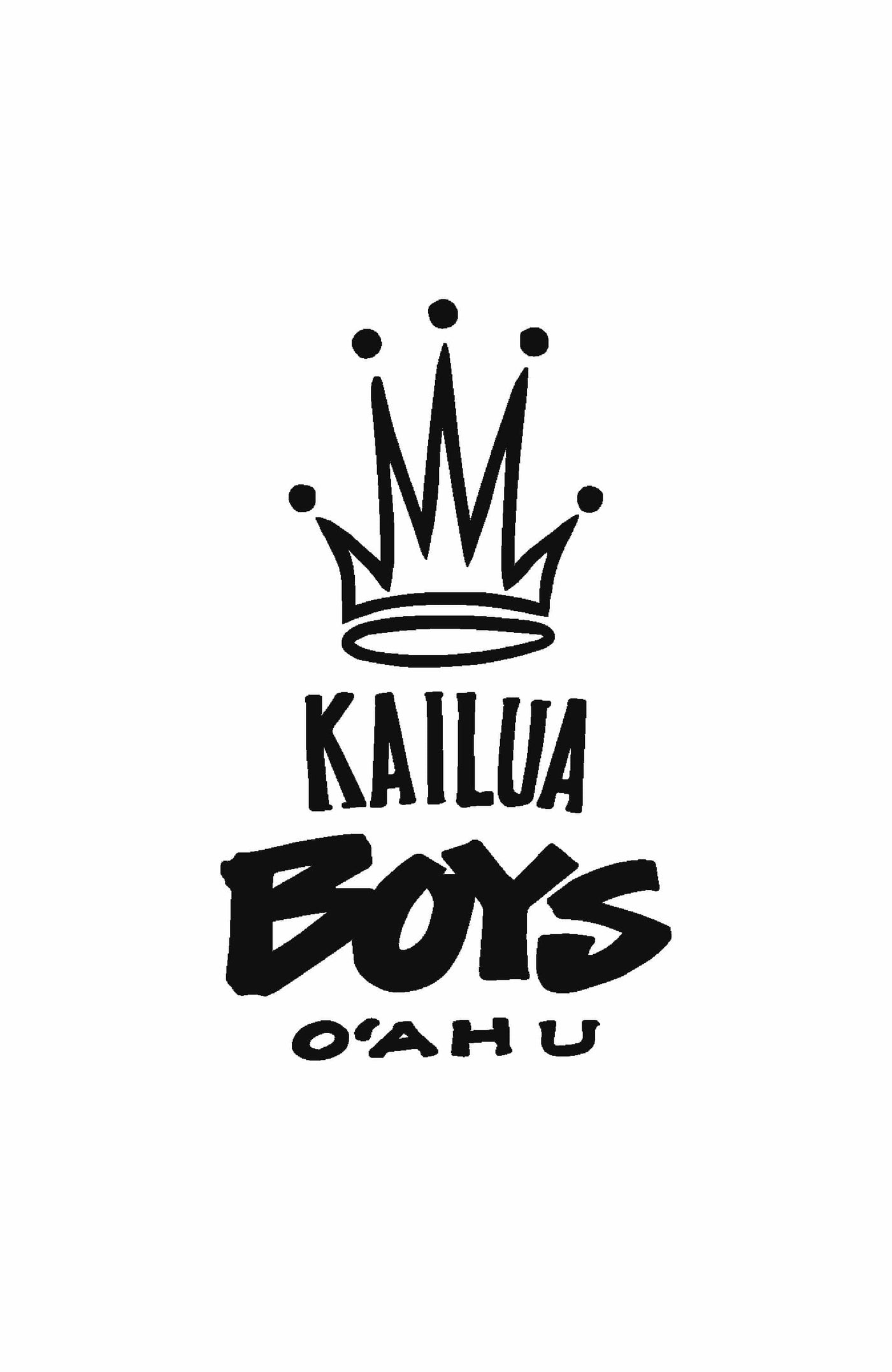 Kailua Boys Stickers Black / 4 Inch Kailua Boys Sticker - KB Crown 6"